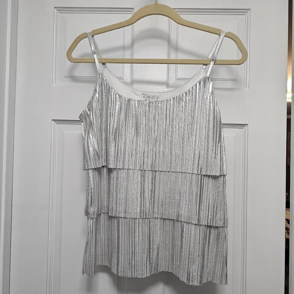 Forever 21 Metallic Tiered Camisole